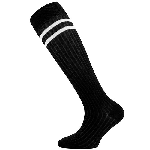Kniekous Ewers Kindermaat - Zwart met Rib en Witte Strepen
