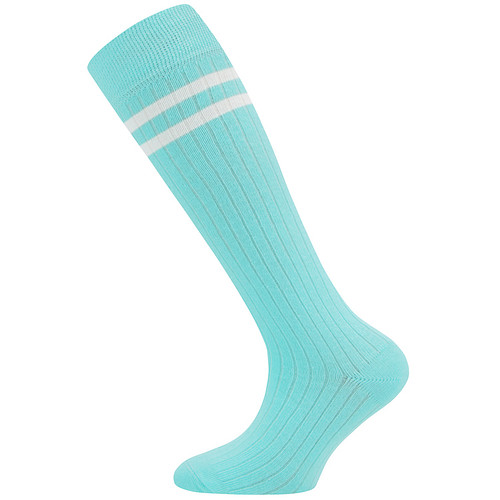 Kniekous Ewers Kindermaat - Lichtblauw/ijsblauw met Rib en Witte Strepen
