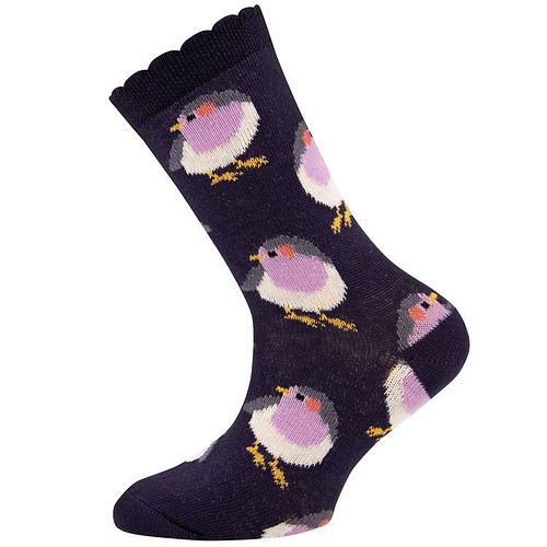 Meisjessok met Vogeltje - Paars - Ewers