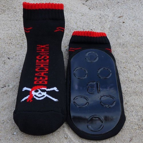 Beachies aquasokken/surfschoenen/strandsokken met stevige antislipzool  zwart met piraat