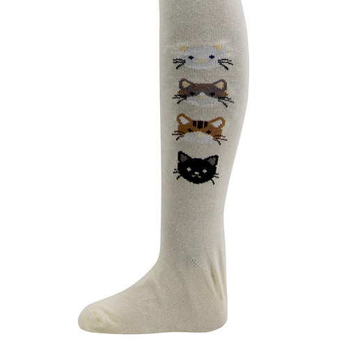 Maillot Ewers Kindermaat - Cremekleurig met Poezenhoofden