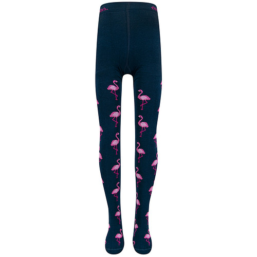 Kindermaillot Ewers - Donkerblauw met Roze Flamingo's