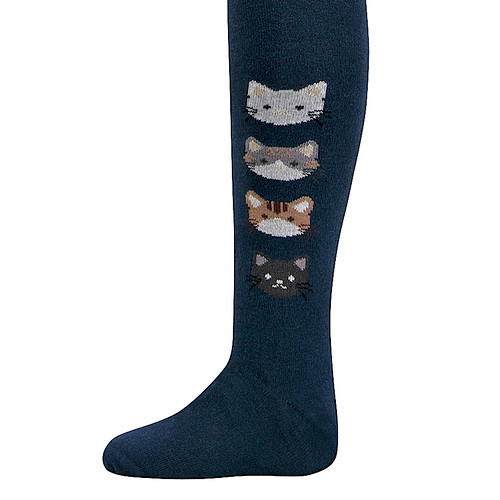 Maillot Ewers Kindermaat - Donkerblauw met Poezenhoofden 