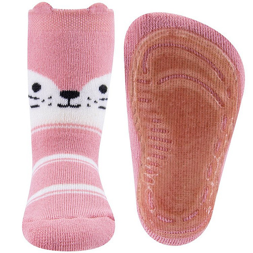 Antislipsokken Oudroze met Poezenhoofd