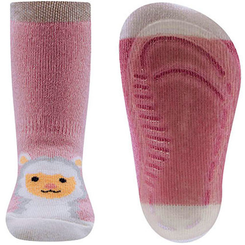Antislipsok Ewers - Roze met Vrolijk Cremekleurig Lama Hoofd