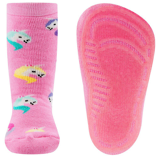 Antislipsokken Ewers Kindermaat - Roze met Eenhoorns Pasteltinten - Siliconenzool