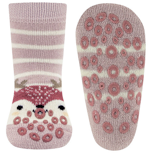 Antislipsokken Ewers Babymaat - Roze & Lila met Hertje - Nopjes Siliconen 