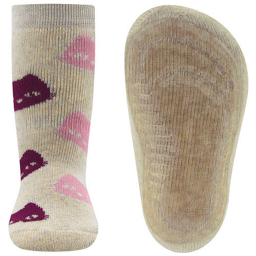 Antislipsok Ewers Poezenhoofden Roze & Pruimpaars - Ecru/Beige