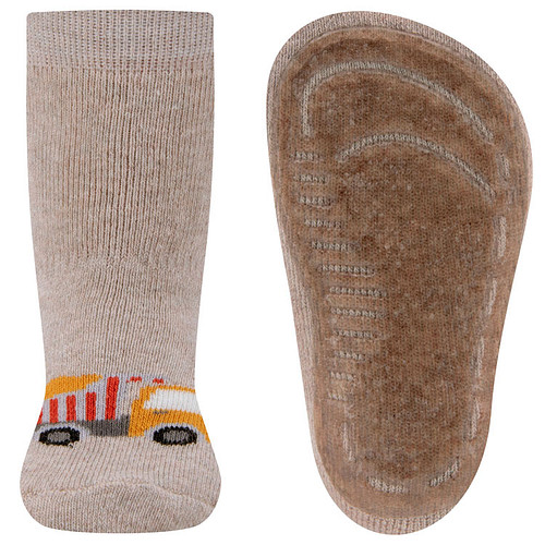 Antislipsok Ewers - Beige-Zandkleur met Vrachtauto / Kiepwagen