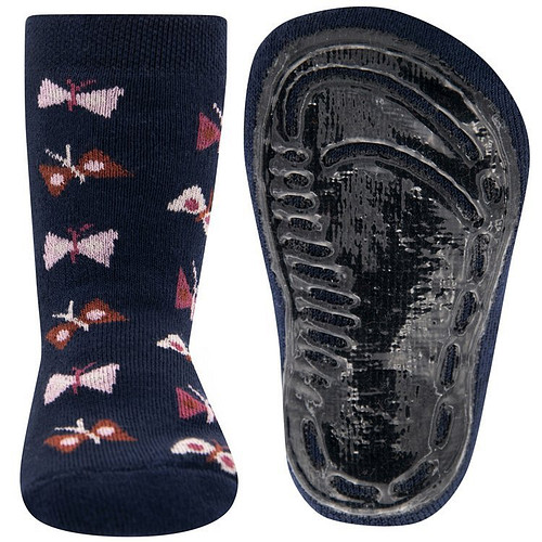 Antislipsok Donkerblauw met Vlindertjes - Ewers