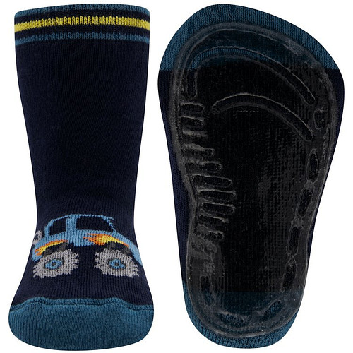 Antislipsok Donkerblauw met Lichtblauwe Monstertruck Auto - Ewers