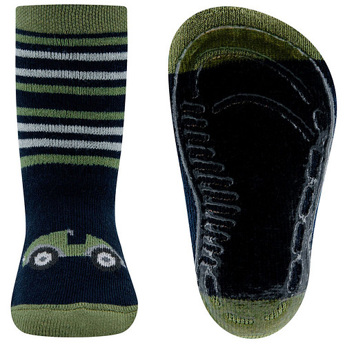 Antislipsok Ewers Raceauto Donkerblauw met Groene Streepjes