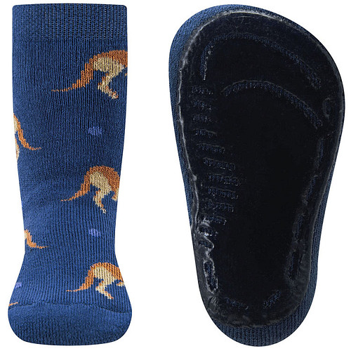 Antislipsok Ewers - Blauw met Bruine Kangaroos