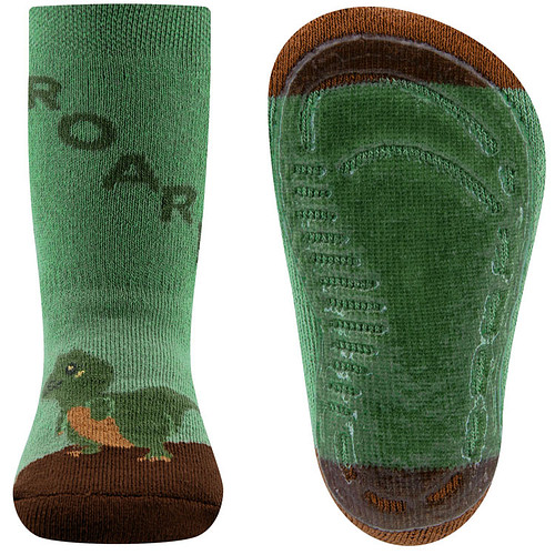 Antislipsok Ewers Groene DINO - ROARR - Groen met Roodbruin