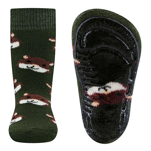 Antislipsok Ewers - Hamster Donkerbruin/Ecru - Donkergroen - Siliconenzool