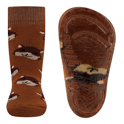 Antislipsok Ewers - Hamster Donkerbruin/Beige - Lichtbruin - Siliconenzool