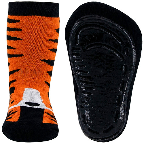 Antislipsok oranje tijgerstrepen en tijgerkop