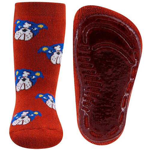 Antislipsok Oranje/Bruin met Hondenkoppen