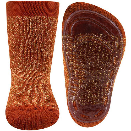 Antislipsokken Oranje/Bruin met Glittergaren