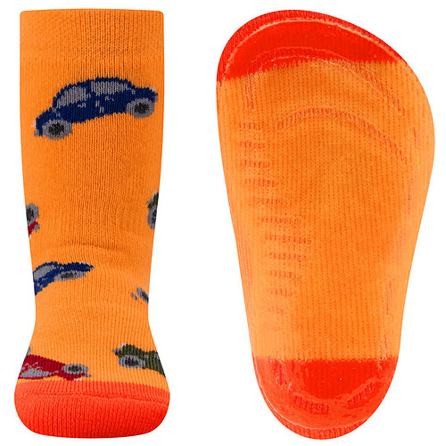 Antislipsok Ewers - Oranje met Gekleurde Auto's