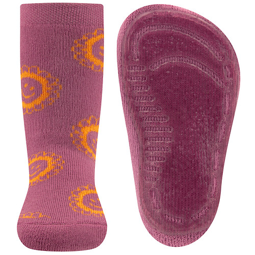 Antislipsok Ewers - Lila/Paars met Gele Lachende Zonnebloemen