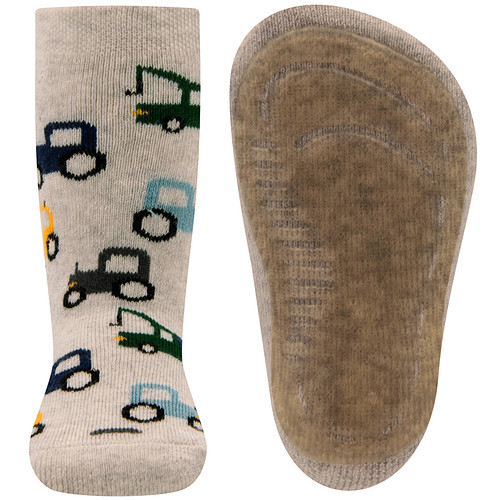 Antislipsok Ewers Lichtgrijs met Gekleurde Trekkers en Takelwagens