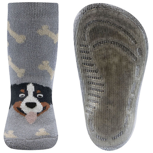 Antislipsok Ewers Hond met Botten - Berner Sennen - Lichtgrijs