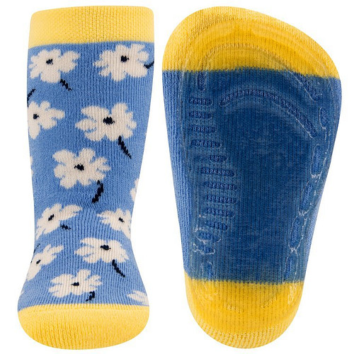 Antislipsokken Lichtblauw met bloemetjes