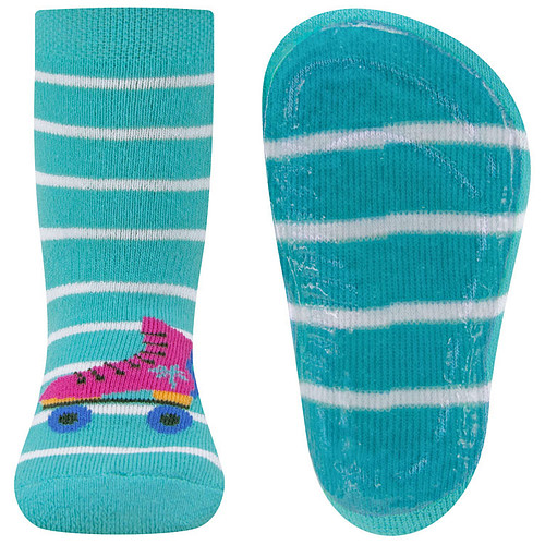 Antislipsok Ewers - Lichtblauw met Witte Strepen - Roze Rollerskates