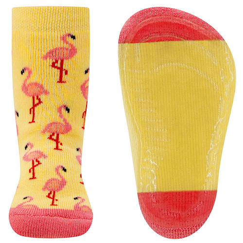 Antislipsok Ewers - Roze Flamingo's - Geel & Roze