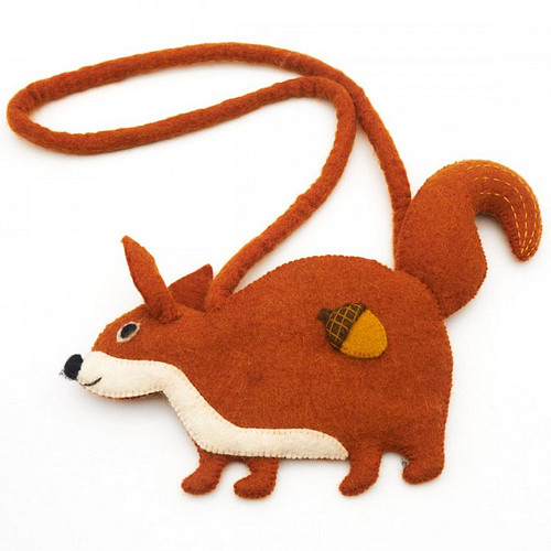 Vilten Tasje Bos Eekhoorn - 16x34cm