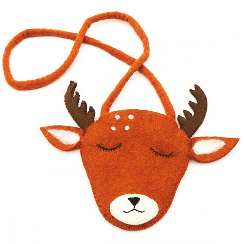 Vilten Tasje Bos Hert 16x17cm