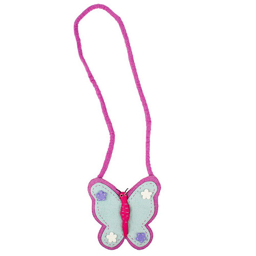 Vilten Tasje Vlinder met Bloemetjes - 18x53cm
