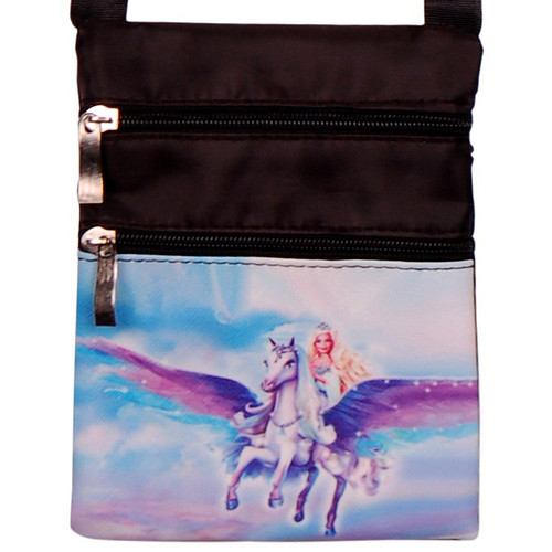 Schoudertasje met vliegend paard en prinses - 18x14cm