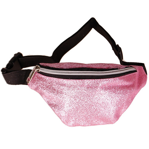 Heuptas voor kinderen glitters roze