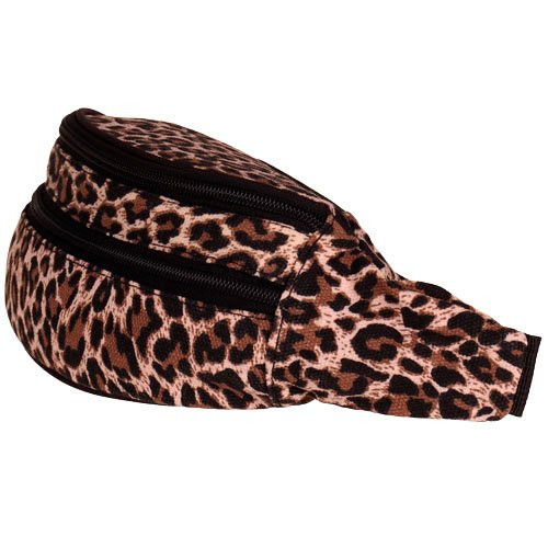 Heuptasje bruin/beige met luipaardprintje - 25x15 cm 