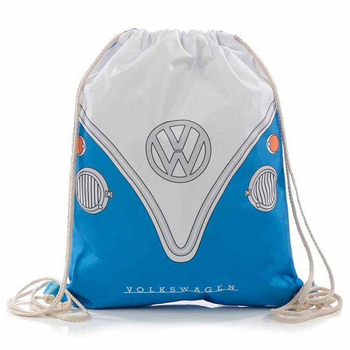 Trekkoord tas - Volkswagen Kampeerbus blauw
