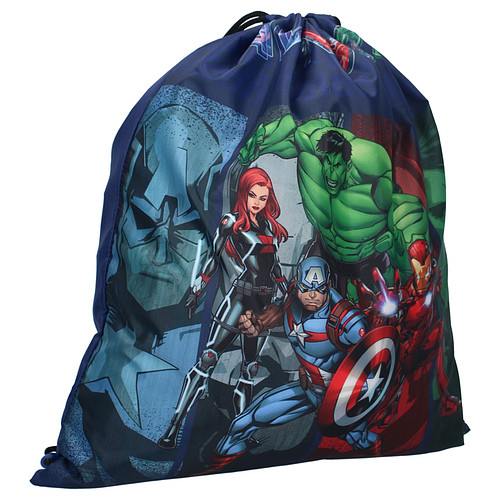 Gymtas / Trekkoordtas - Avengers United Forces - Romanoff/Hulk/Captain America/Iron Man - Donkerblauw - 44x37cm
