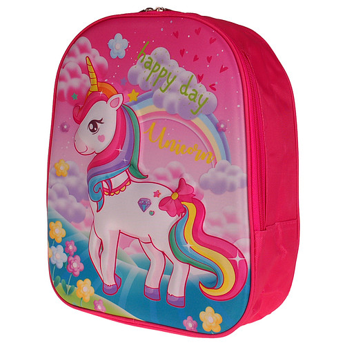 Rugzak - Popup Eenhoorn / Unicorn Rainbow Happy Day 3D - 32x27cm