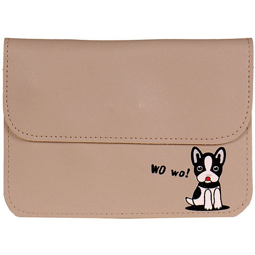 Schoudertasje grijs met hondje "Wo Wo" - 12,5x18cm