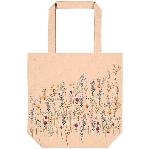 Tas Bloemenweide/Veldbloemen - Biologisch Katoen - Groot - 37x38x13cm
