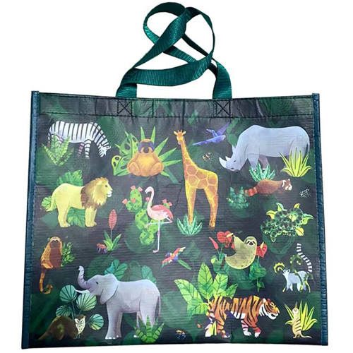 Shopper Boodschappentas Wilde Dieren Animal Kingdom - Originele Licentie - Duurzaam Herbruikbaar RPET - 33,5x40x18cm