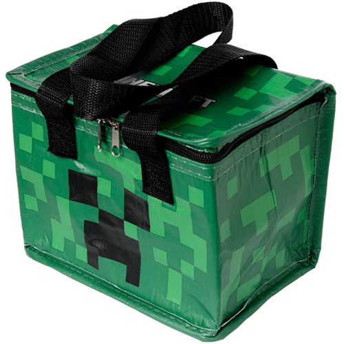 Koeltas/Lunchtas Minecraft Creeper - Originele Licentie - Duurzaam Herbruikbaar RPET - 16x21x13cm