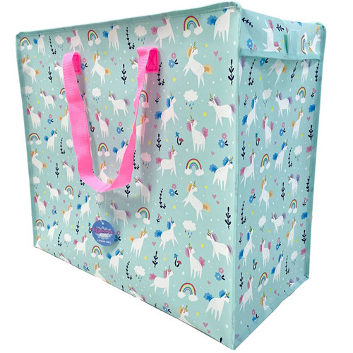 Grote Shopper/Waszak/Opbergtas met Rits - Eenhoorn Magic - Originele Licentie - Herbruikbaar - 48x55x28cm