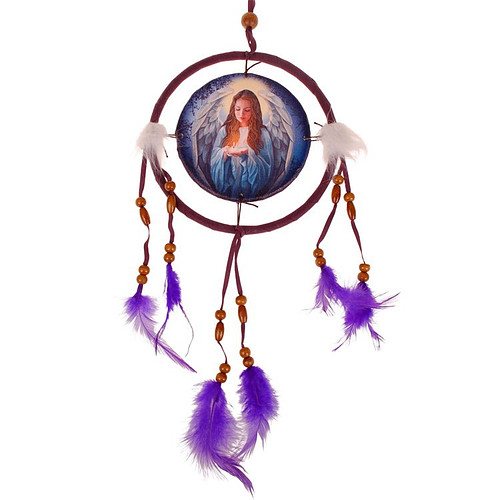 Dromenvanger Lisa Parker 16cm - Engel Paarse veren