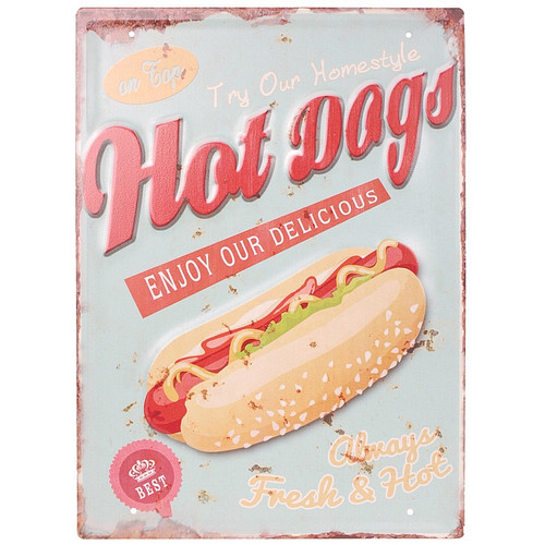 Metalen plaat - hotdogs