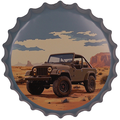 Bierdop/Kroonkurk Metaal - Jeep Desert - 40cm