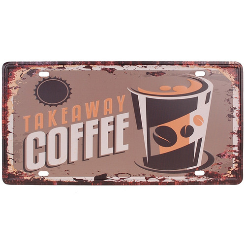 Amerikaans nummerbord - takeaway coffee