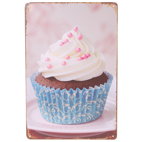Metalen plaatje - Cupcake