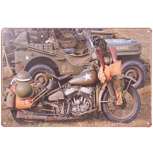 Metalen plaatje - Legermotor